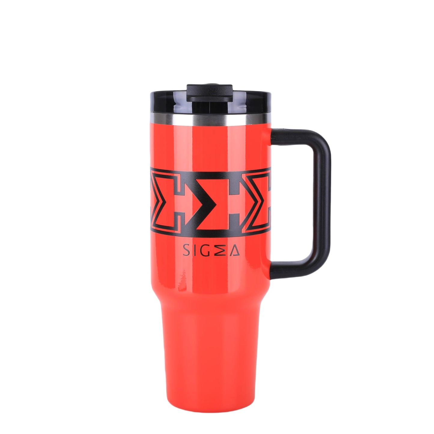 Amp Red Sigma Chill Jug – 40oz, bold design, dual purpose lid, leak-proof, and keeps drinks icy cold. Perfect for gym, sports, school, hanging out or on-the-go.