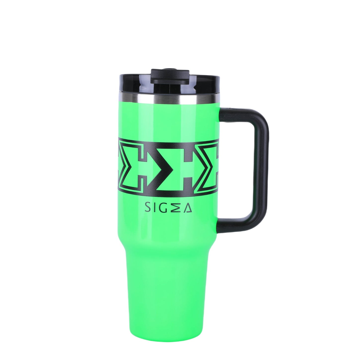 Amp Green Sigma Chill Jug – 40oz, bold design, dual purpose lid, leak-proof, and keeps drinks icy cold. Perfect for gym, sports, school, hanging out or on-the-go.