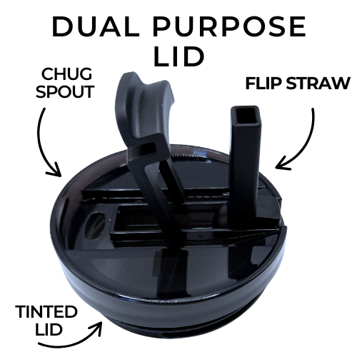 Stealth Black Sigma Chill Jug – 40oz, bold design, dual purpose lid, leak-proof, and keeps drinks icy cold. Perfect for gym, sports, school, hanging out or on-the-go.
