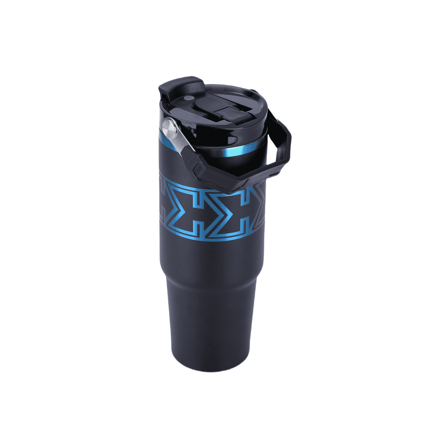 Stealth Black Sigma Chill Jug – 30oz, bold design, dual purpose lid, leak-proof, and keeps drinks icy cold. Perfect for gym, sports, school, hanging out or on-the-go.