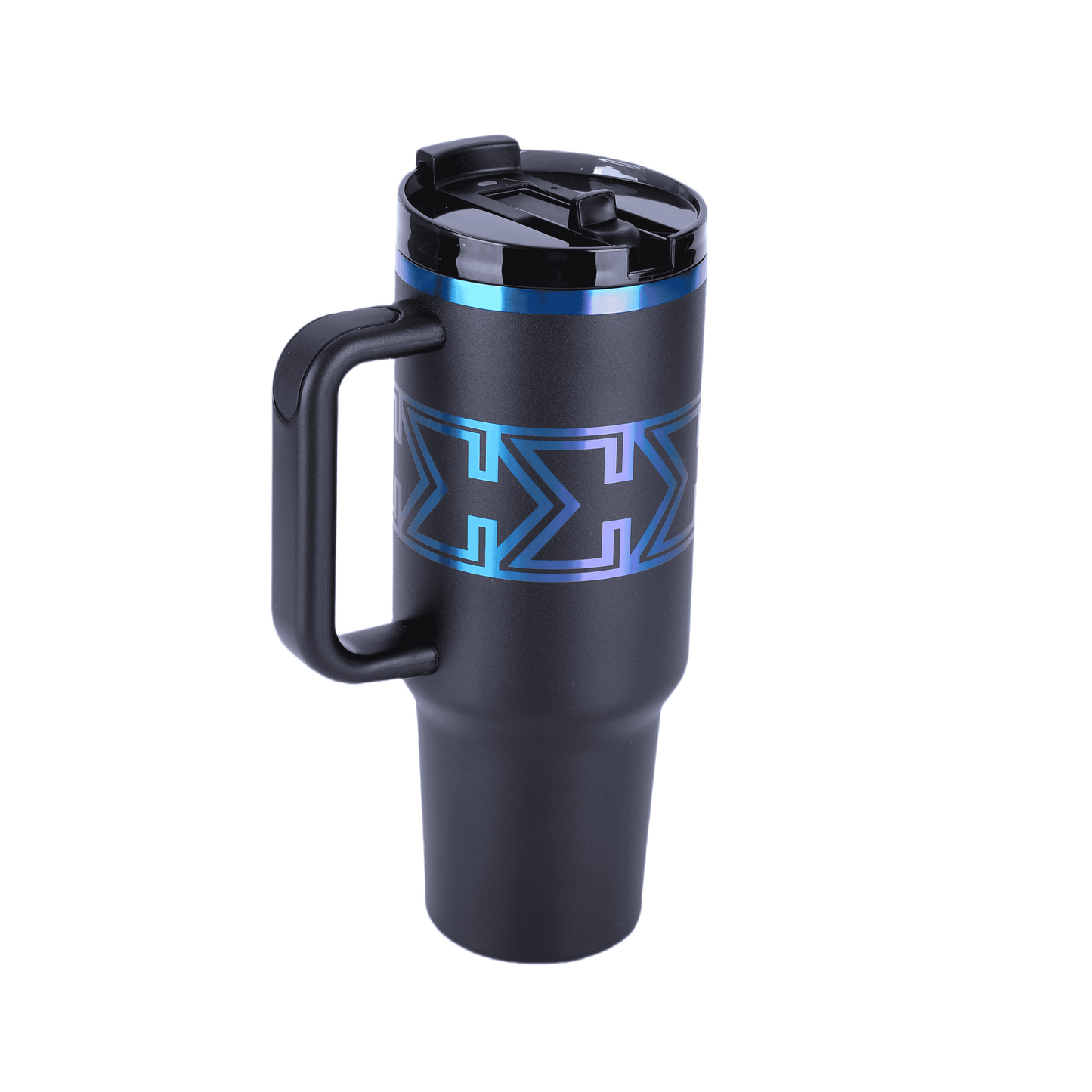 Stealth Black Sigma Chill Jug – 40oz, bold design, dual purpose lid, leak-proof, and keeps drinks icy cold. Perfect for gym, sports, school, hanging out or on-the-go.