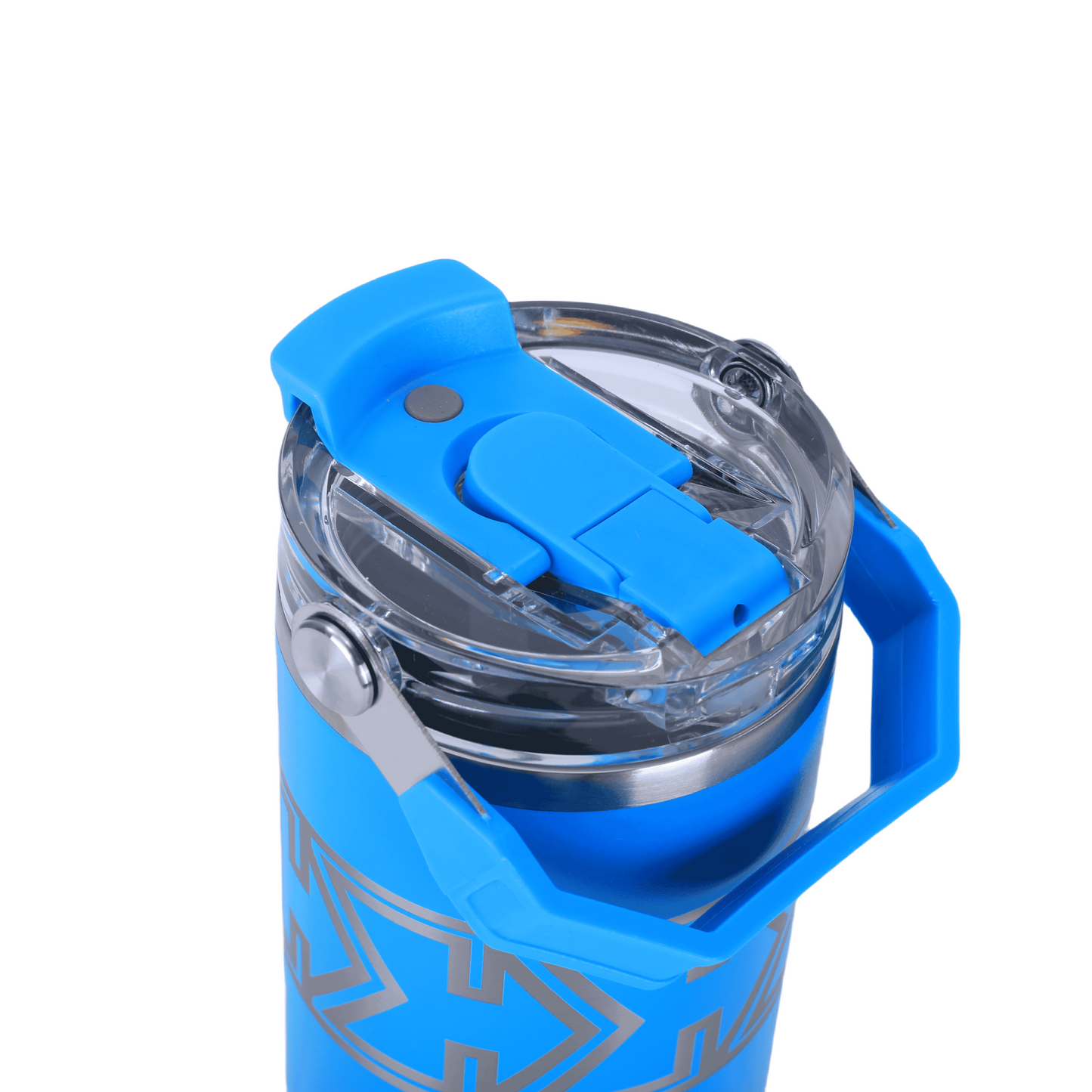 Arctic Blue Sigma Chill Jug – 30oz, bold design, dual purpose lid, leak-proof, and keeps drinks icy cold. Perfect for gym, sports, school, hanging out or on-the-go.