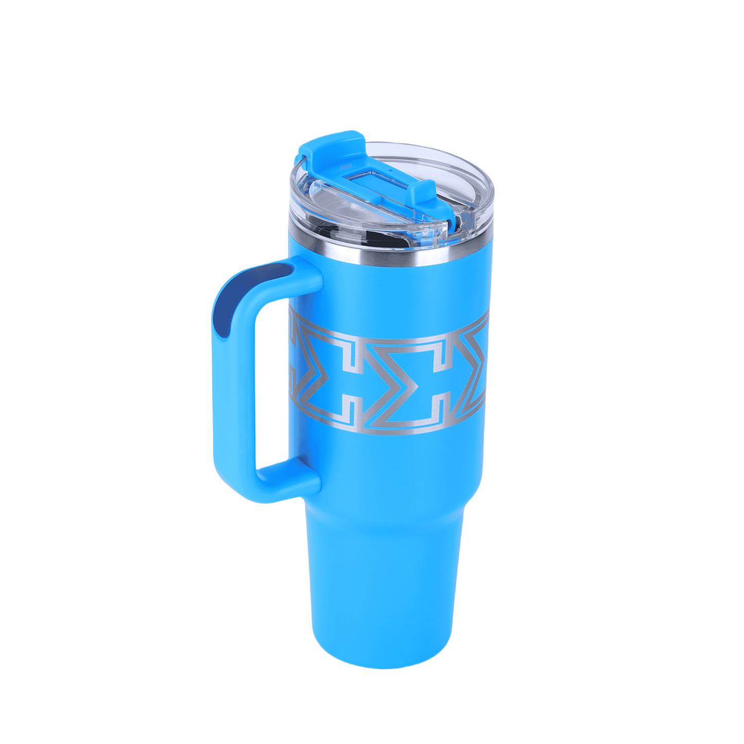 Arctic Blue Sigma Chill Jug – 40oz, bold design, dual purpose lid, leak-proof, and keeps drinks icy cold. Perfect for gym, sports, school, hanging out or on-the-go.