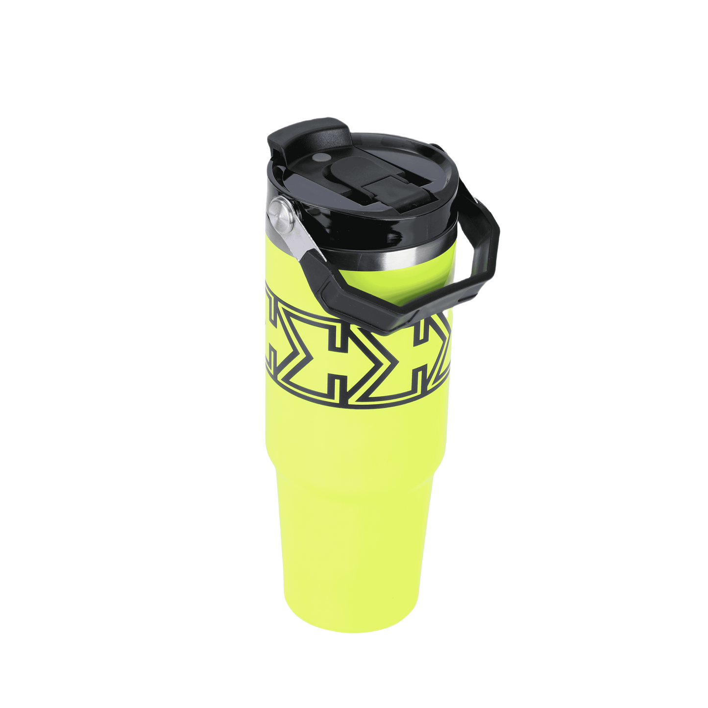 Amp Yellow Sigma Chill Jug – 30oz, bold design, dual purpose lid, leak-proof, and keeps drinks icy cold. Perfect for gym, sports, school, hanging out or on-the-go.