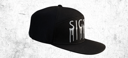 Black Hat w Platinum Drip.  Cool, Stylish and On-point.  Elevate with the SIGMA Brim.
